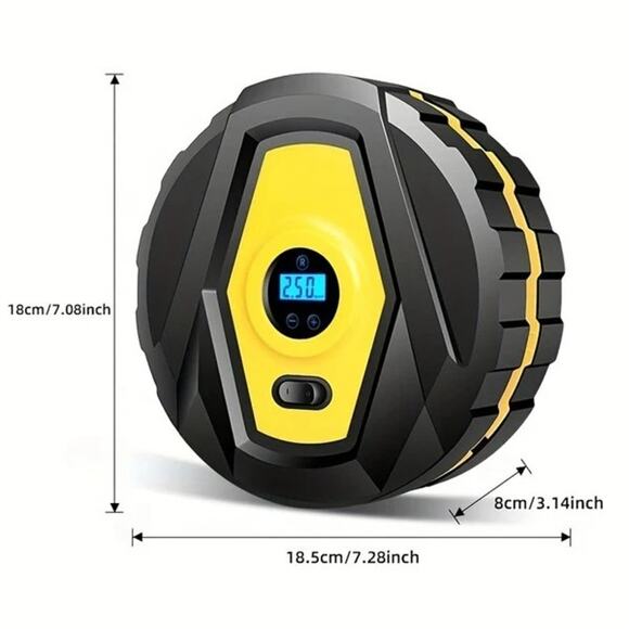 New Portable Automotive Tire Compressor Inflator Pump 9v Vehicle‎ Digital Light - Picture 3 of 4